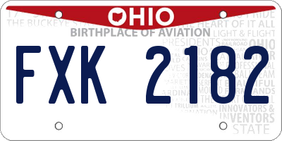 OH license plate FXK2182