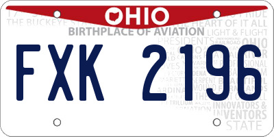 OH license plate FXK2196