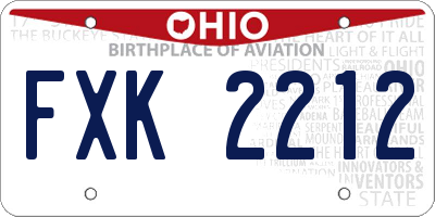 OH license plate FXK2212