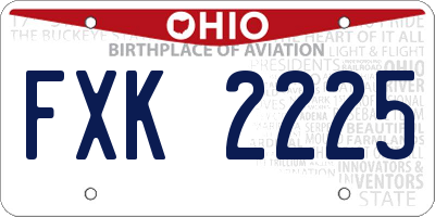 OH license plate FXK2225