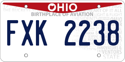 OH license plate FXK2238
