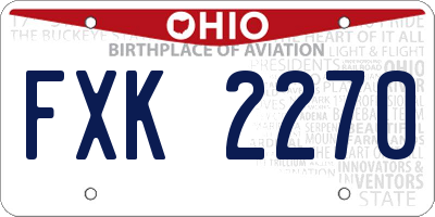 OH license plate FXK2270