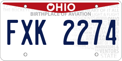 OH license plate FXK2274