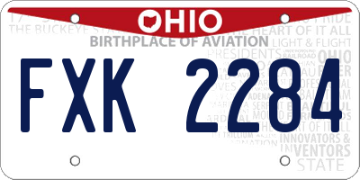 OH license plate FXK2284