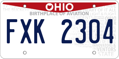 OH license plate FXK2304