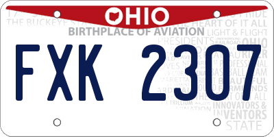 OH license plate FXK2307