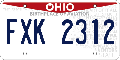 OH license plate FXK2312