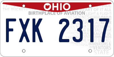 OH license plate FXK2317