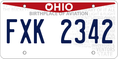 OH license plate FXK2342