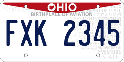 OH license plate FXK2345