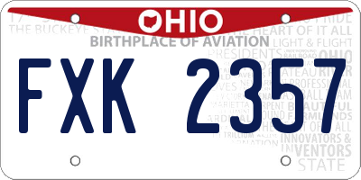 OH license plate FXK2357