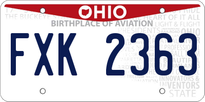 OH license plate FXK2363