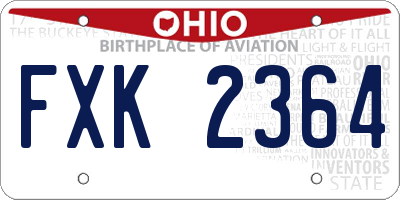 OH license plate FXK2364