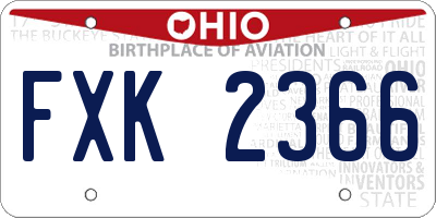 OH license plate FXK2366