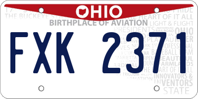 OH license plate FXK2371