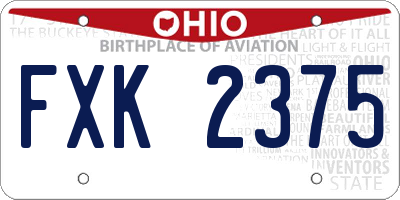 OH license plate FXK2375