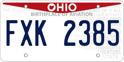 OH license plate FXK2385