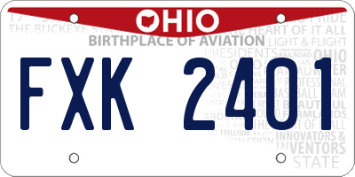 OH license plate FXK2401
