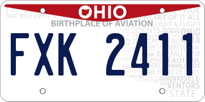OH license plate FXK2411
