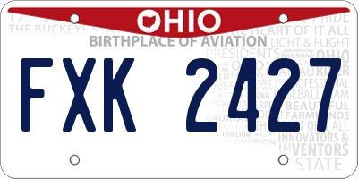 OH license plate FXK2427