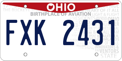 OH license plate FXK2431