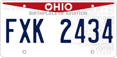 OH license plate FXK2434