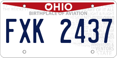 OH license plate FXK2437