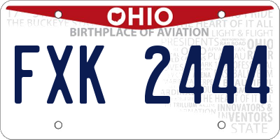 OH license plate FXK2444