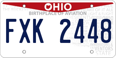 OH license plate FXK2448