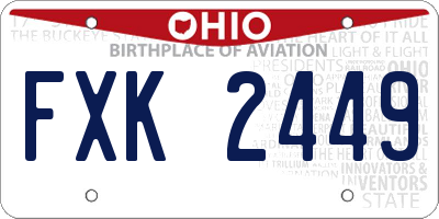 OH license plate FXK2449
