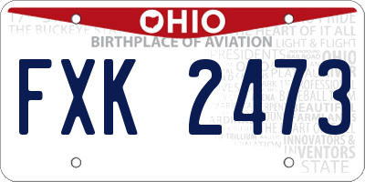OH license plate FXK2473