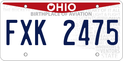 OH license plate FXK2475