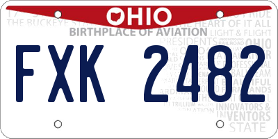 OH license plate FXK2482