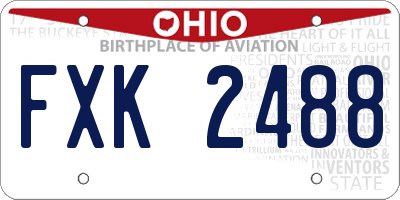 OH license plate FXK2488