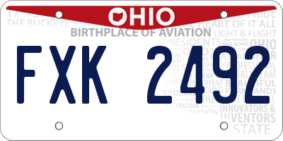 OH license plate FXK2492