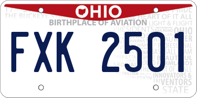 OH license plate FXK2501