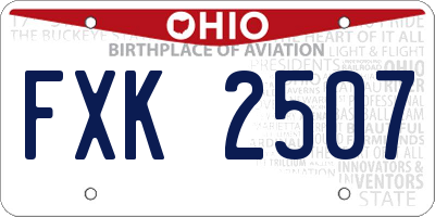 OH license plate FXK2507