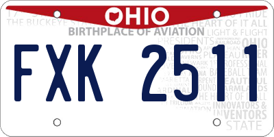 OH license plate FXK2511