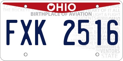 OH license plate FXK2516