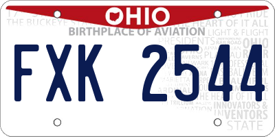 OH license plate FXK2544