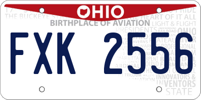 OH license plate FXK2556