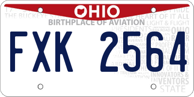 OH license plate FXK2564