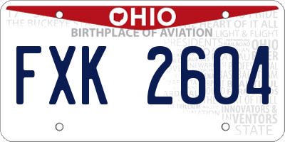 OH license plate FXK2604