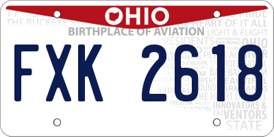 OH license plate FXK2618