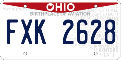 OH license plate FXK2628