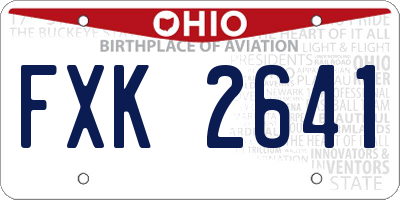 OH license plate FXK2641