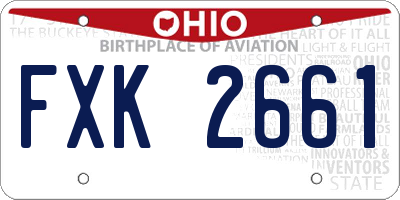OH license plate FXK2661