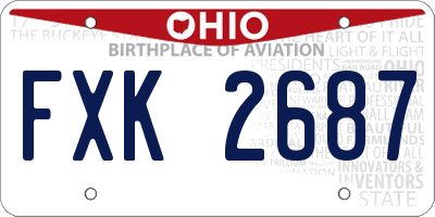 OH license plate FXK2687