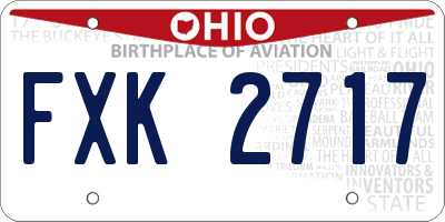OH license plate FXK2717
