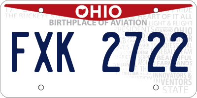 OH license plate FXK2722